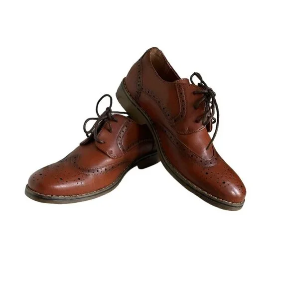 K STUDIO Boys Formal Brown Oxford Lace Up Dress Shoes 37 - Picture 2 of 5